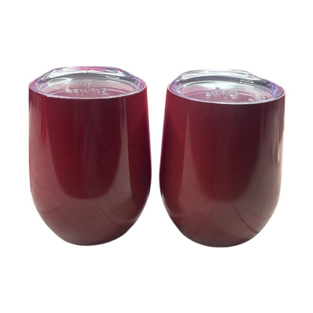 Swig Life Maroon Stemless Wine Tumbler Set of 2 Insulated Stainless Steel 12oz